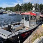Die Feuerwehrboote der Feuerwehr Padasjoki und Lahti